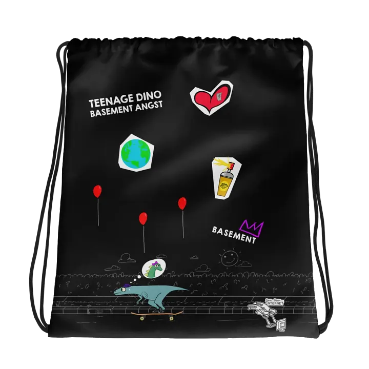 Teenage Basement Dino Angst Drawstring Bag product image (1)