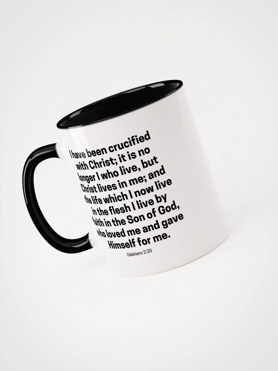 I Have Been Crucified With Christ; It Is No Longer I Who Live Galatians 2:20 Two-Tone Mug 11/15oz product image (3)