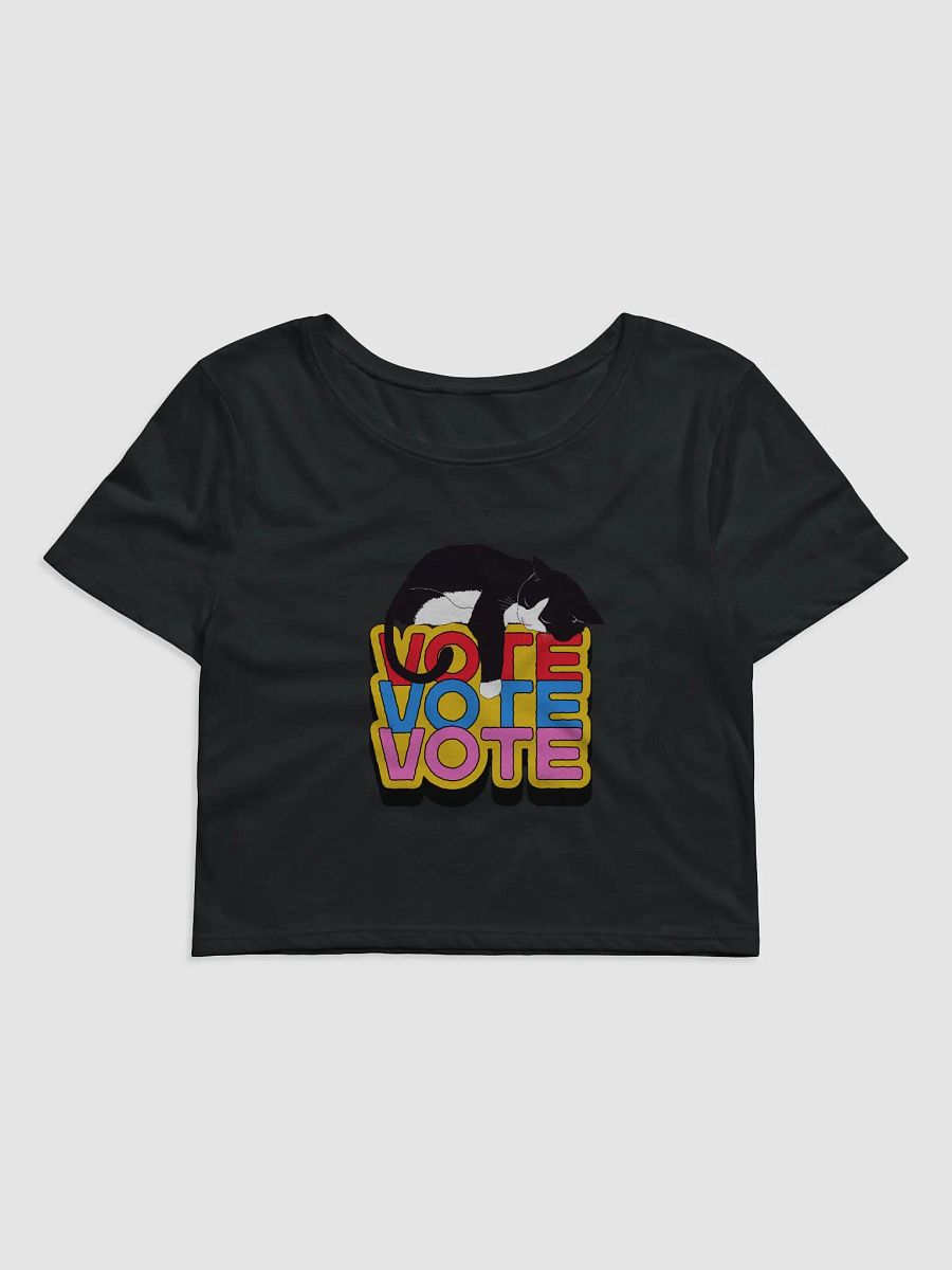 VOTE Cat Slumbering Women's Cropped Tee product image (1)