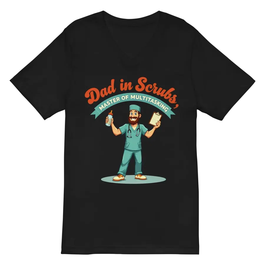 Multitasking Dad in Scrubs V-Neck Tee product image (3)