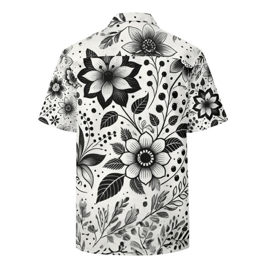 Monochrome Floral Hawaiian Shirt product image (4)