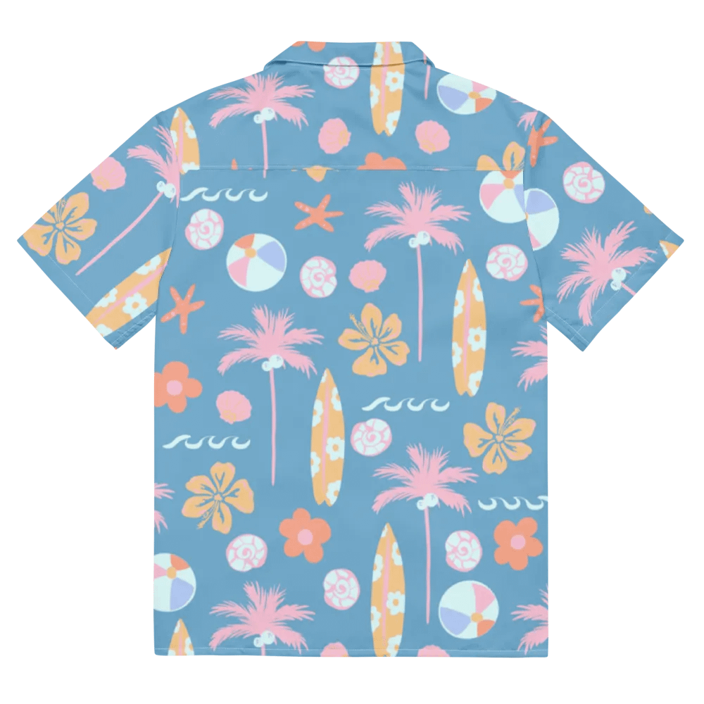 Retro Beach Blue Hawaiian Shirt product image (11)