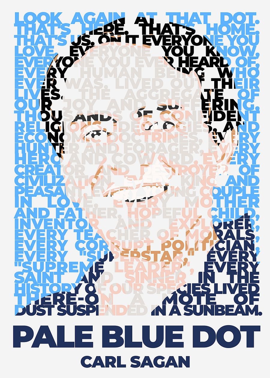 Pale Blue Dot poster, Carl Sagan quote — space poster, science poster, aesthetic poster, text-art poster product image (3)