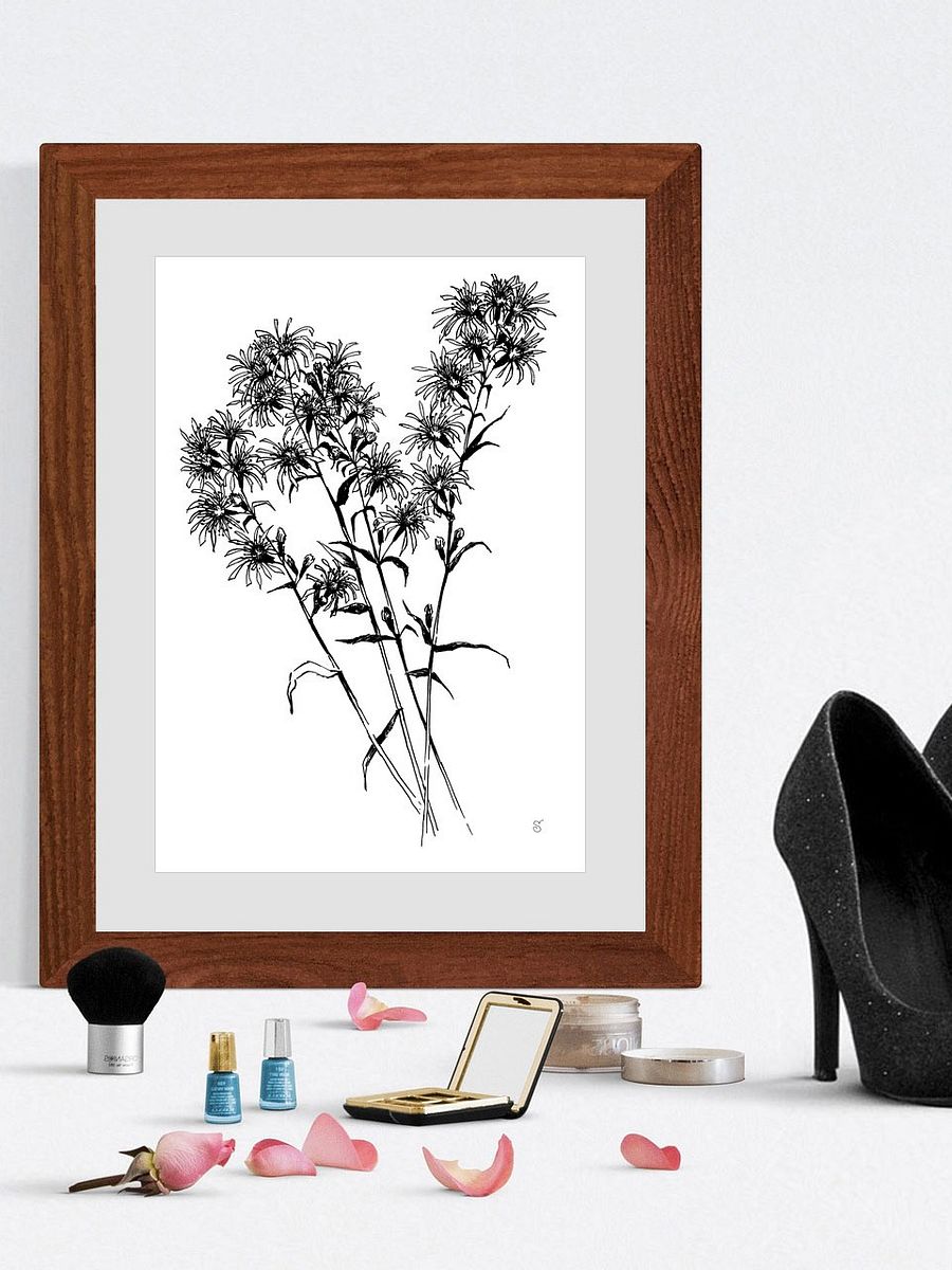 Monochrome Botanical Bliss Poster - Bouquet Flowers product image (21)