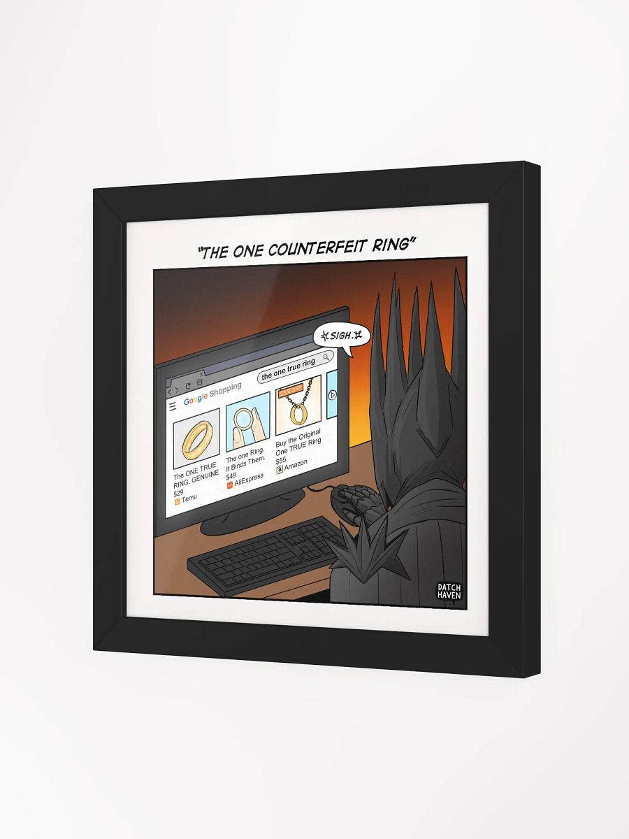 "The one counterfeit ring" framed poster (10″×10″) product image (2)