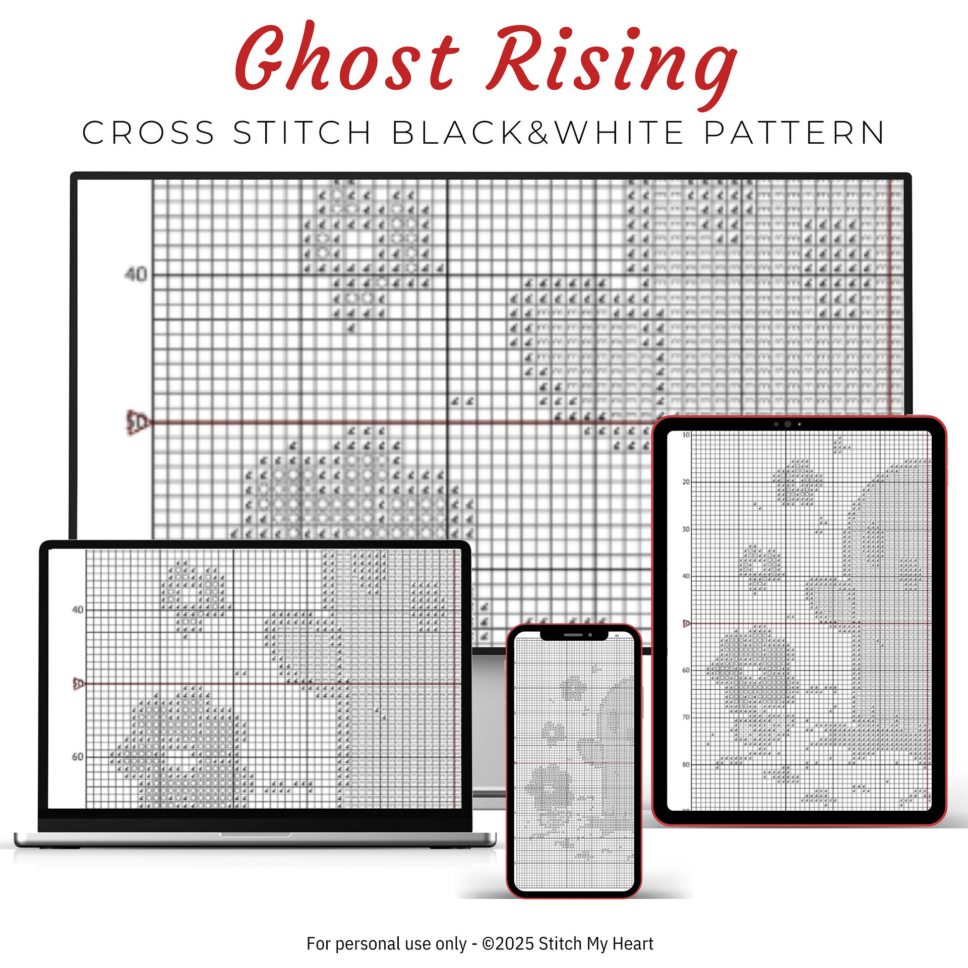Ghost Rising Cross Stitch Pattern product image (4)