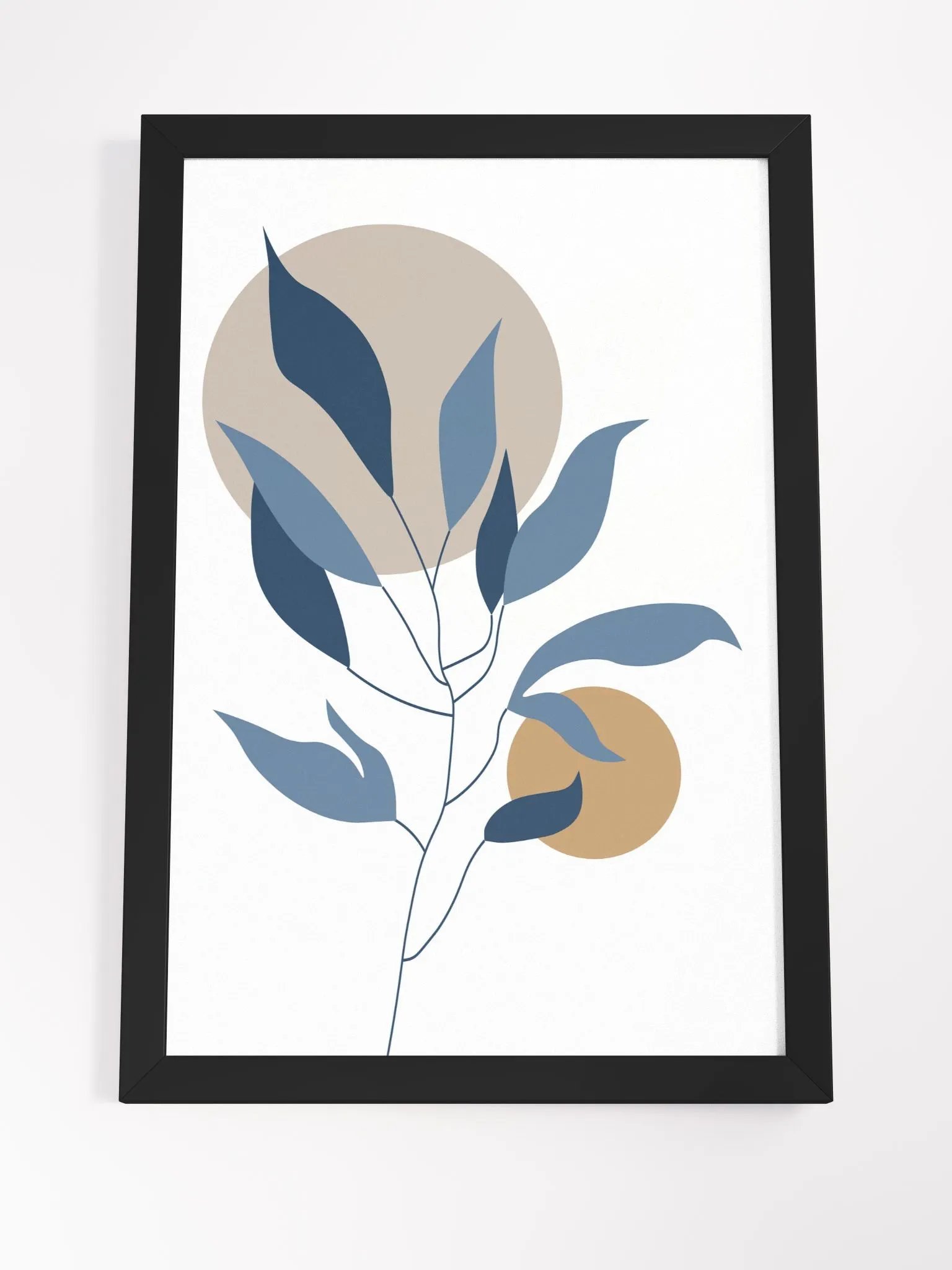 Modern Leaves and Circles Framed Poster product image (22)