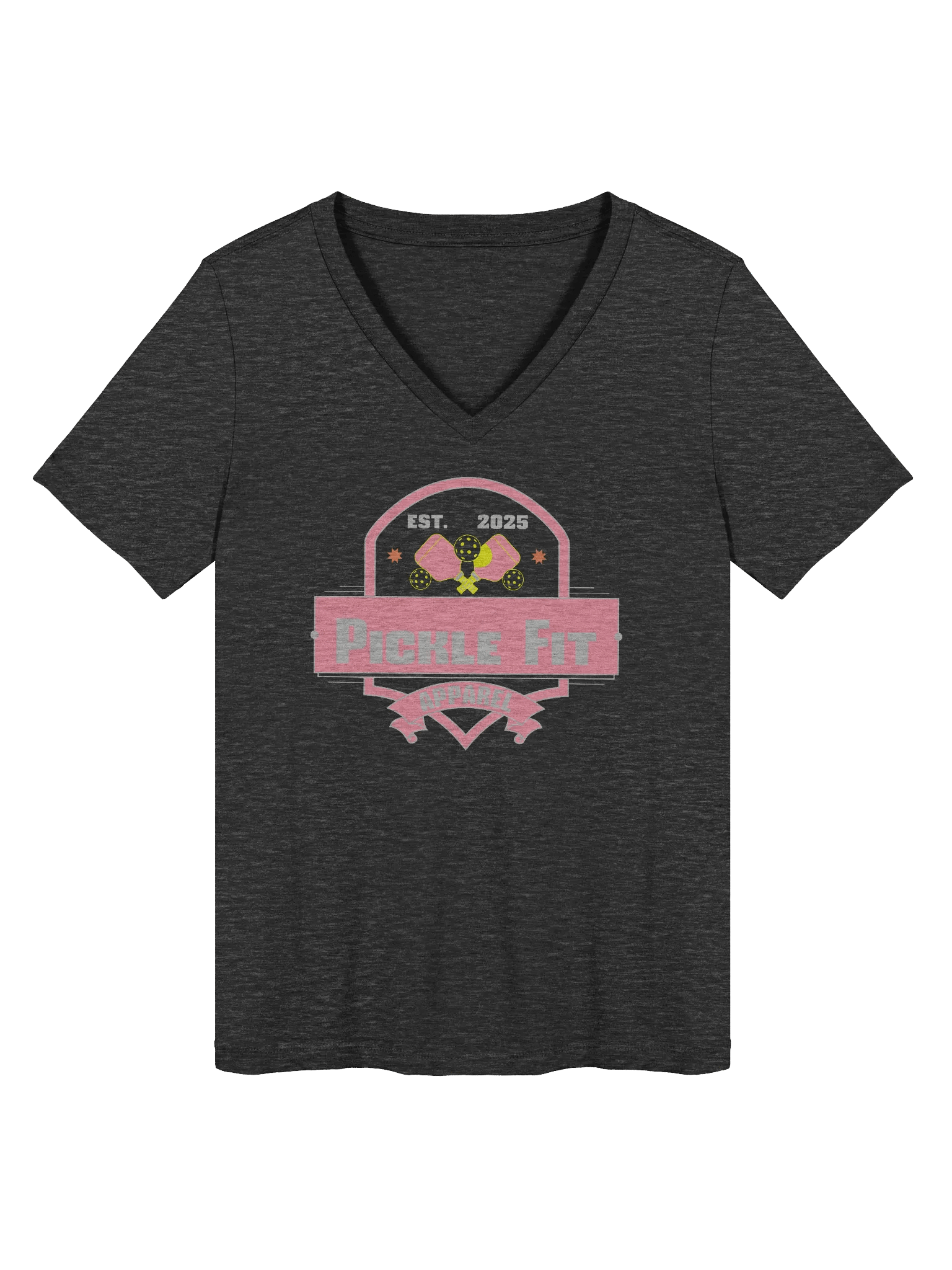 Pickle Fit Pink Logo Women's V-Neck Tee product image (4)