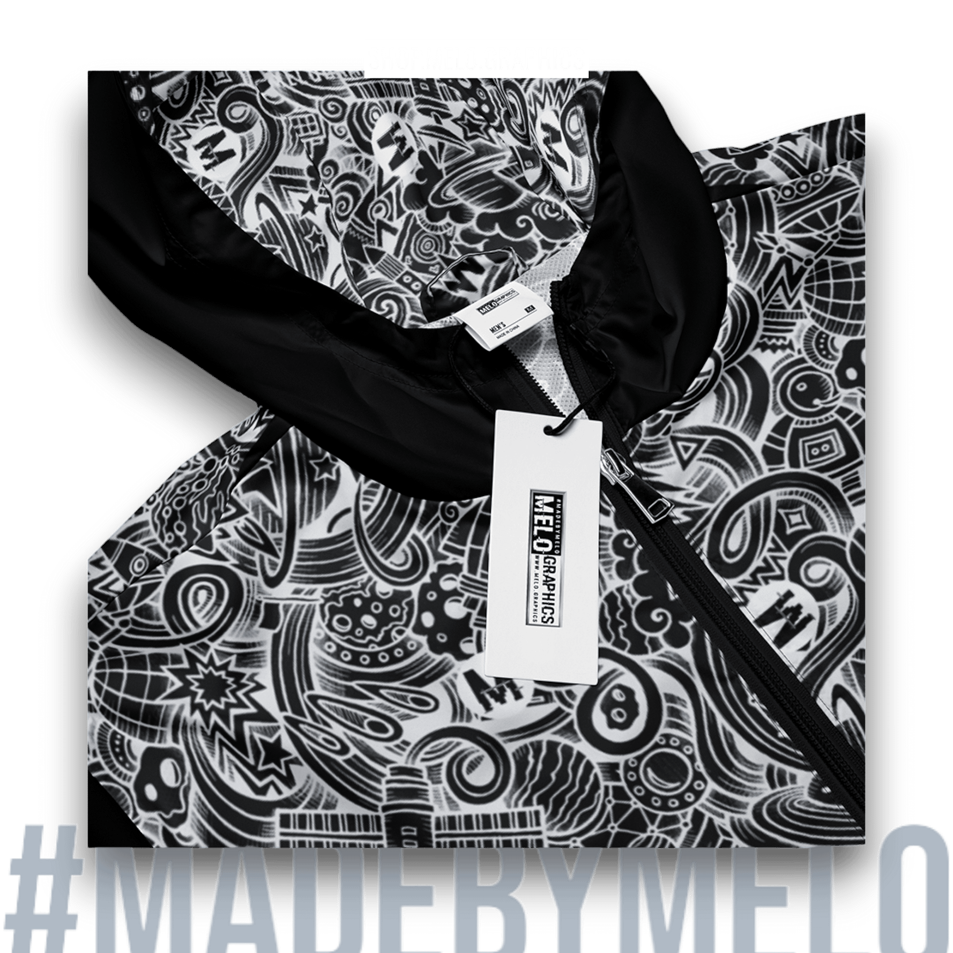 Dark Space Scribble - Ultimate Windbreaker Jacket | #MadeByMELO product image (8)