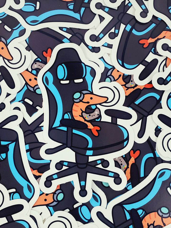 Gamer Shrimp Sticker product image (2)