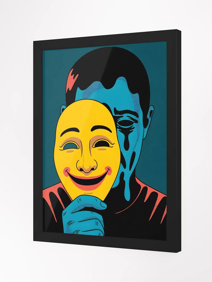Masked Identity Pop Art Print | Bold Teal & Yellow Self-Discovery Decor product image (2)