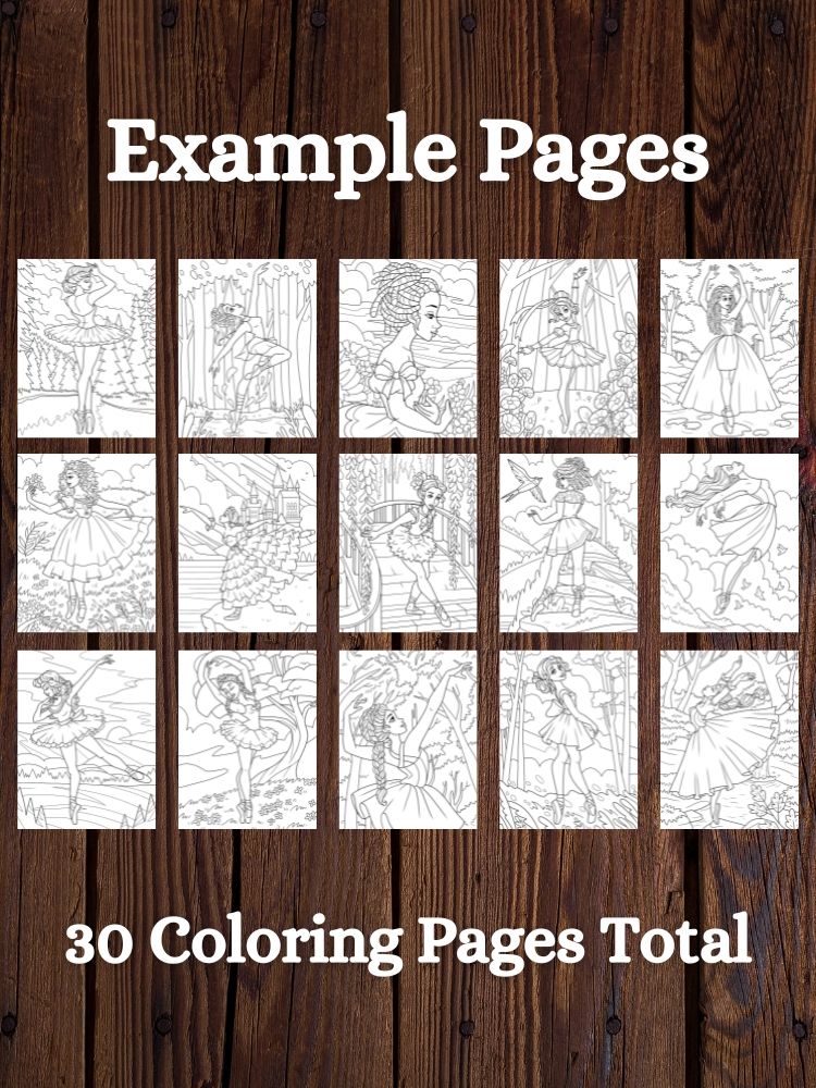 Ballerinas in Nature Printable Coloring Pages for Kids product image (2)