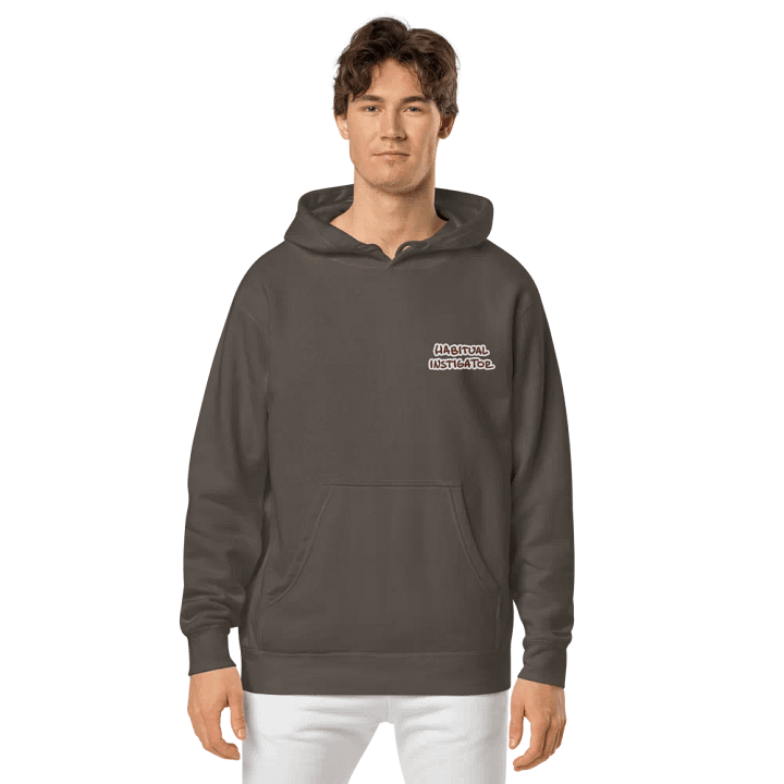 Habitual Instigator (L.C. maroon bubble design) embroidered pigment hoodie product image (2)