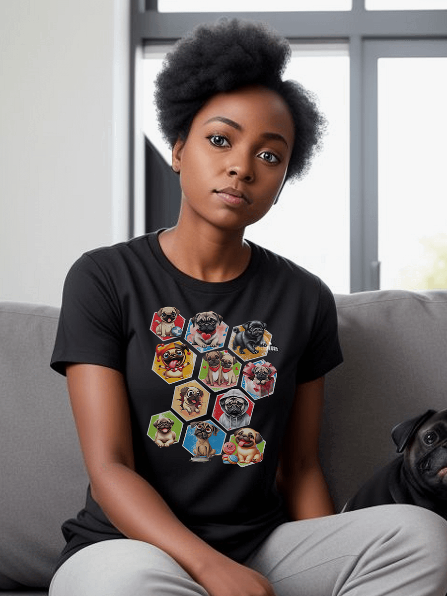 Funny Cute Pugs in Cubes for Anyone Who Loves Their Pet Pug T-shirt Tee product image (2)