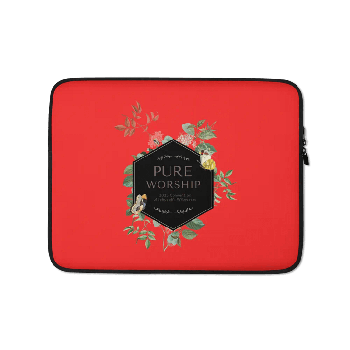 "Pure Worship" 2025 Convention Botanical Red Laptop Sleeve product image (1)