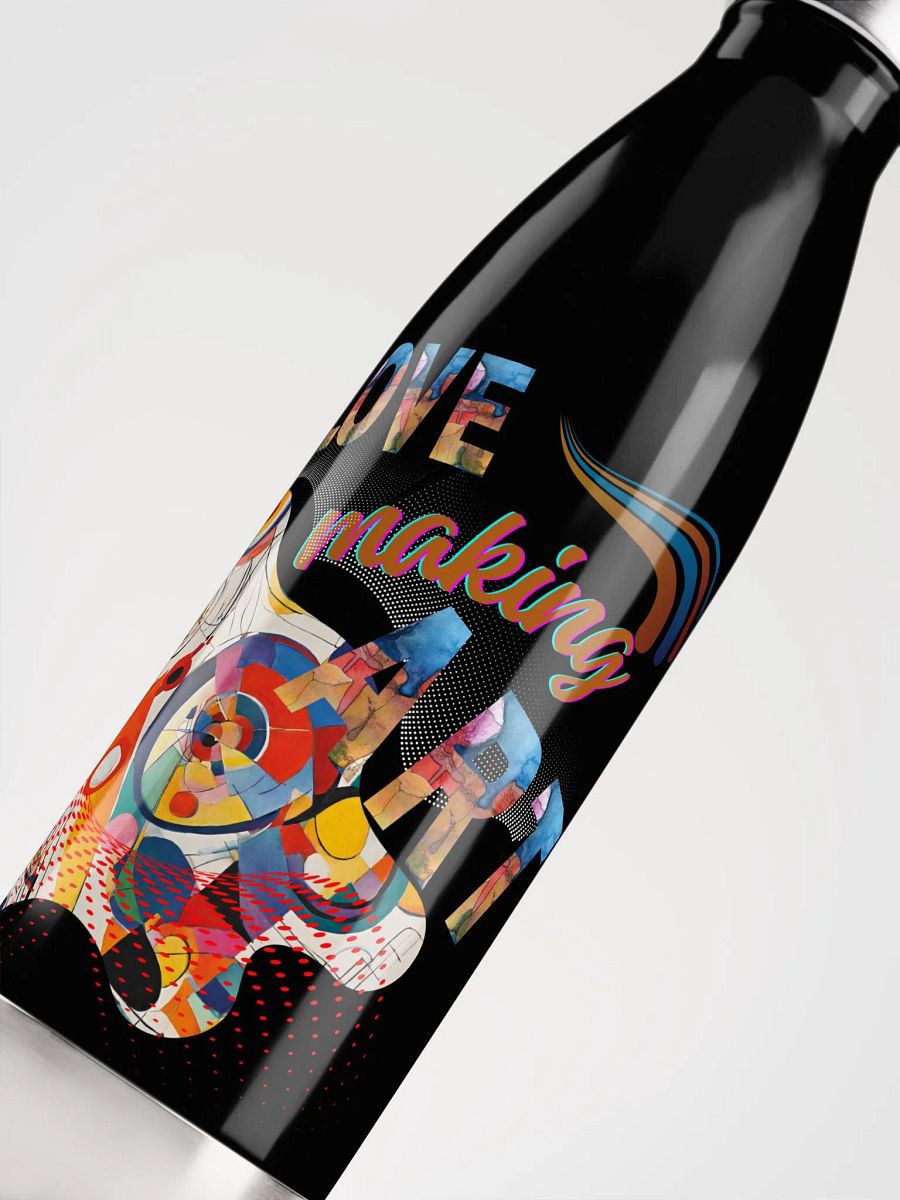 stainless steel water bottle kadinsky inspired colorful design for the artist. 'Love creating Art'  Perfect gift for mom, dad, son, daughter colleague, friend who loves arty things product image (5)