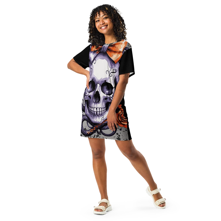 Spooky Coquette Style Skull T-Shirt Dress product image (1)