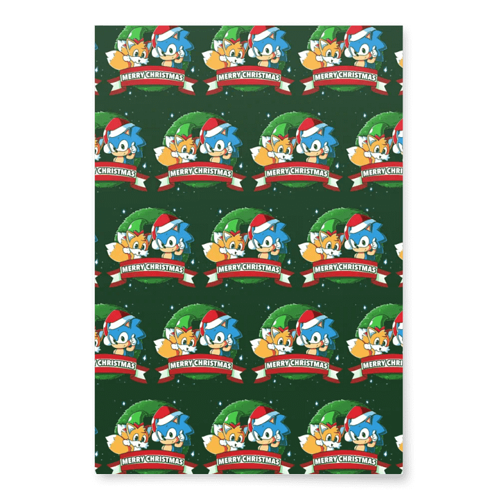 sonic and tails christmas wrapping! product image (2)
