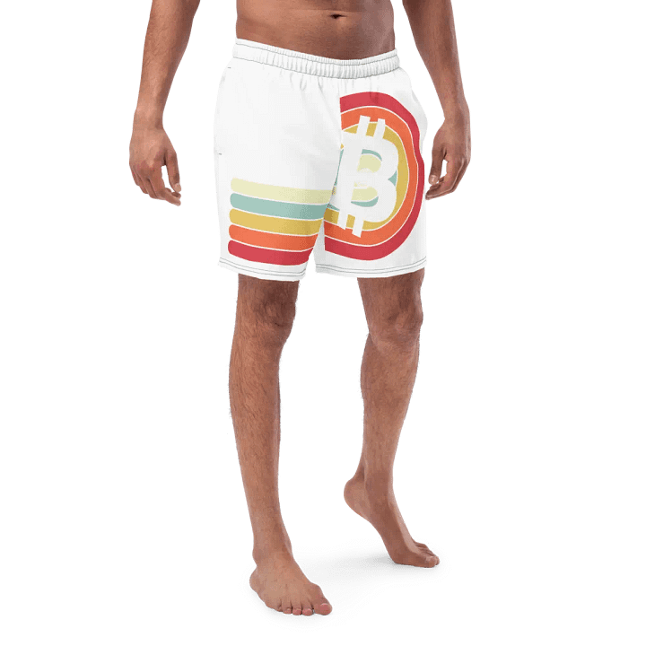 Retro Spiral Bitcoin Swim Trunks product image (1)