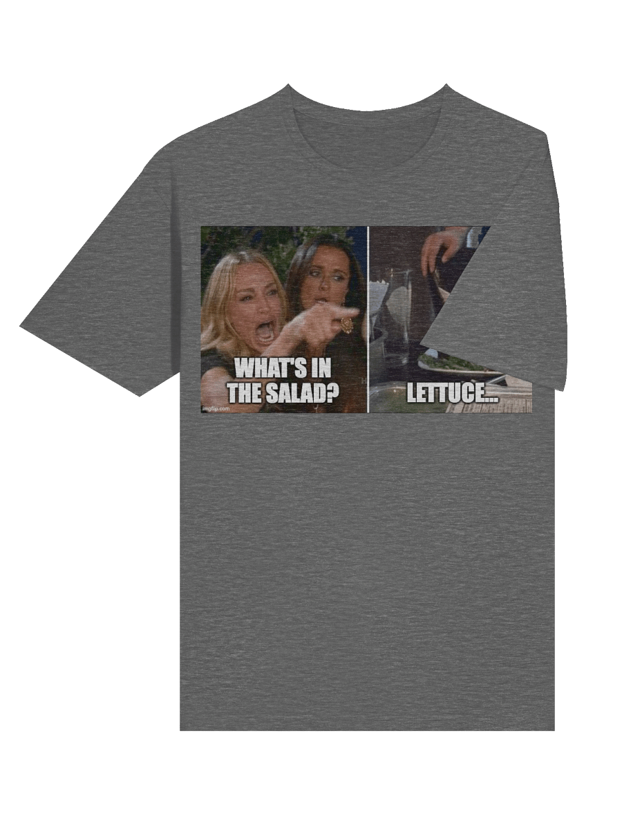 Funny Meme T-Shirt – Cat Meme Salad Tee – “What’s in the Salad? Lettuce” – Hawks Troll Shirt product image (6)