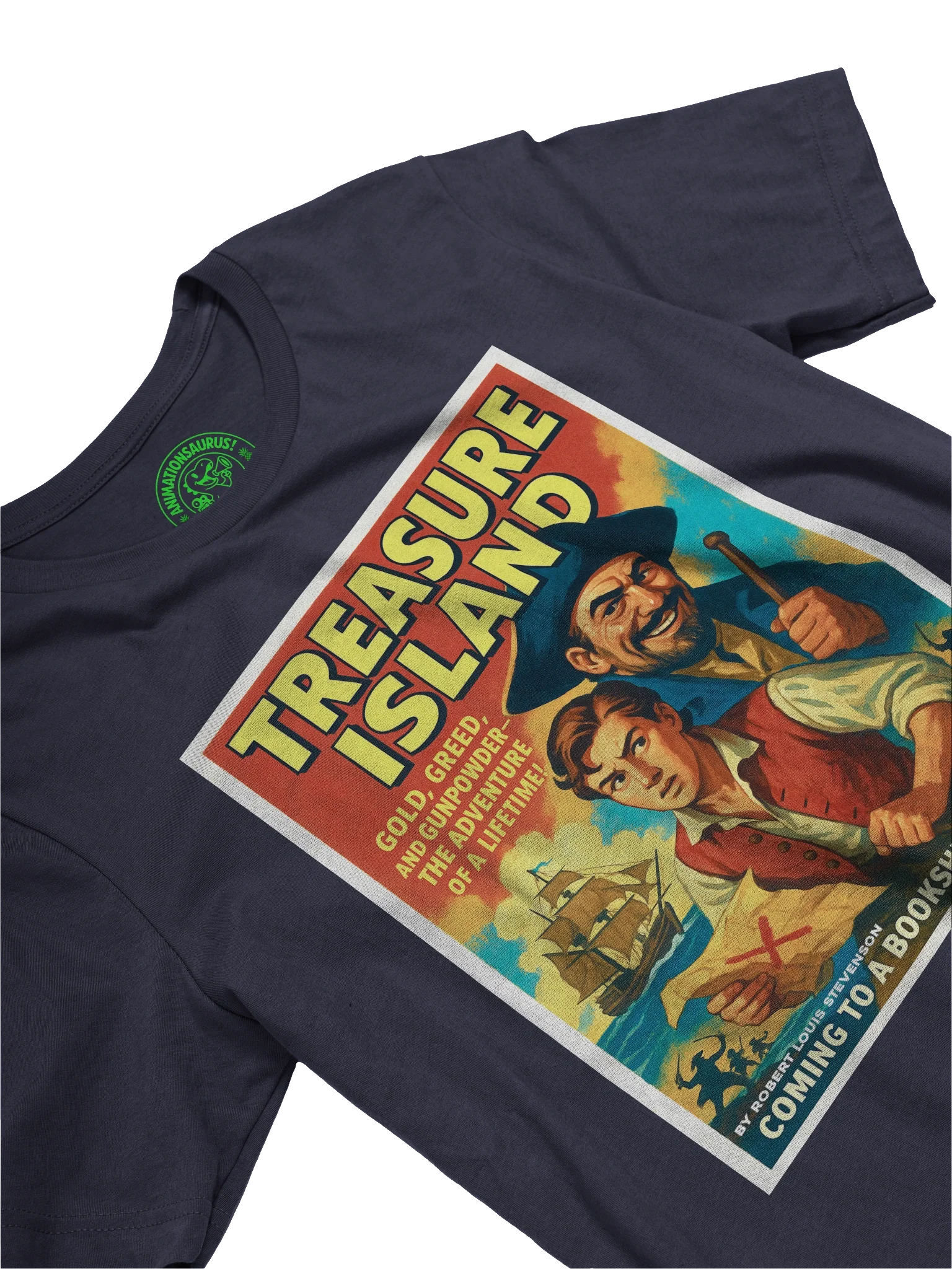 "Treasure Island" 1950's Faux Retro Film Poster Robert Louis Stevenson Concert Tee Fit Unisex T-Shirt product image (15)
