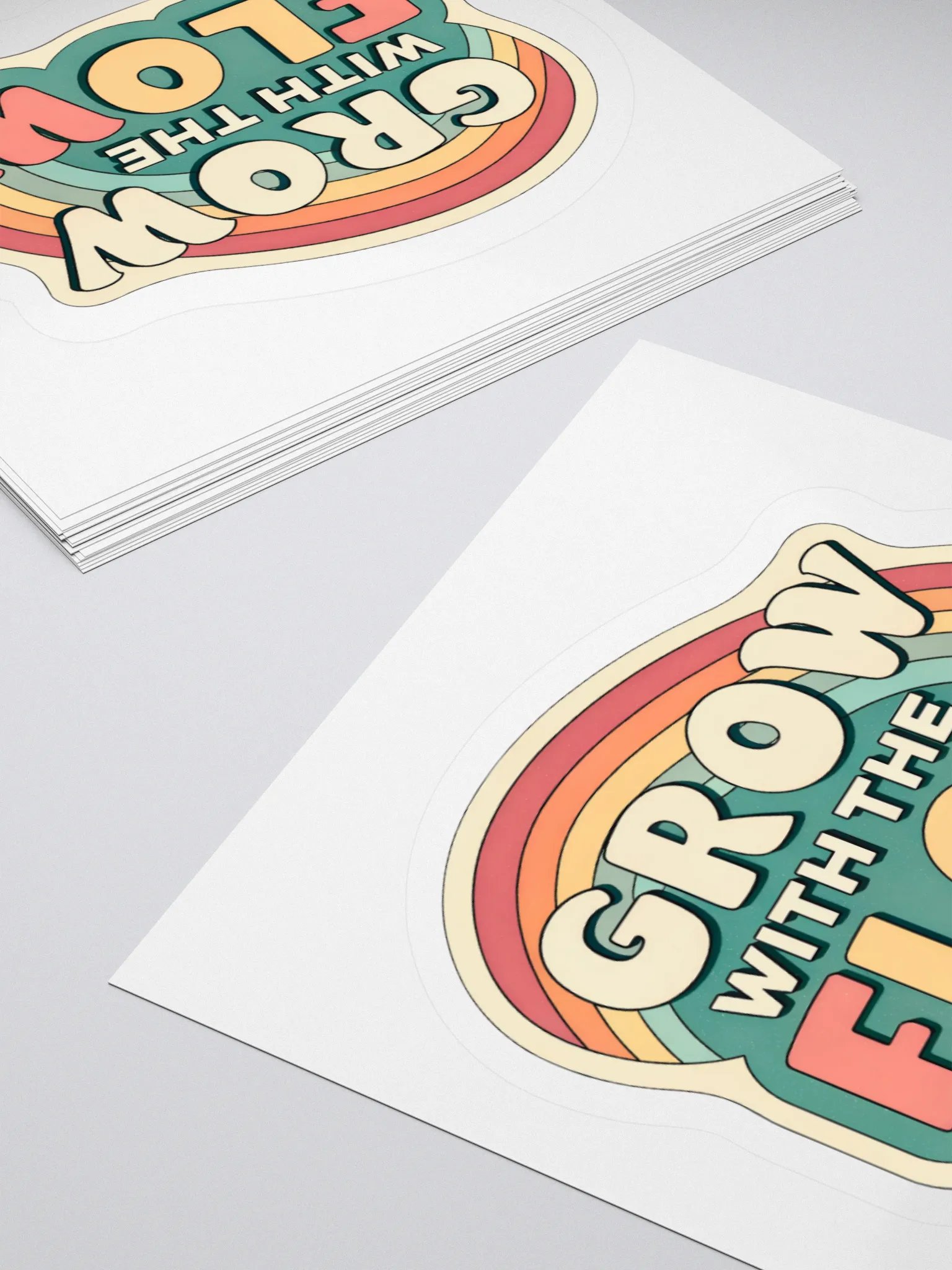 Retro Rainbow 'Grow with the Flow' Sticker product image (11)