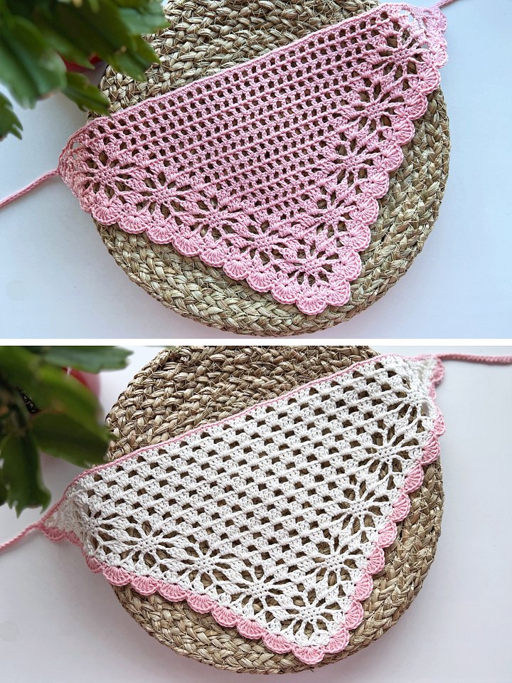 Crochet Pattern: Floral Bandana, Bordered with One Flower product image (2)