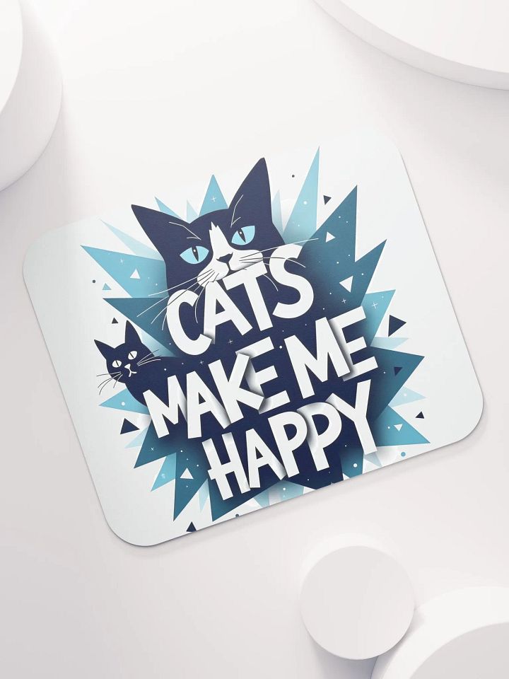 Geometric Cat Happiness Mouse Pad product image (1)