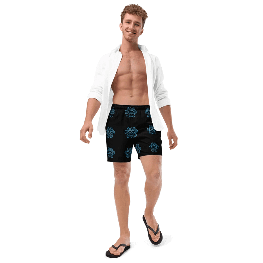 Neon Paw Print Paradise Swim Trunks product image (11)