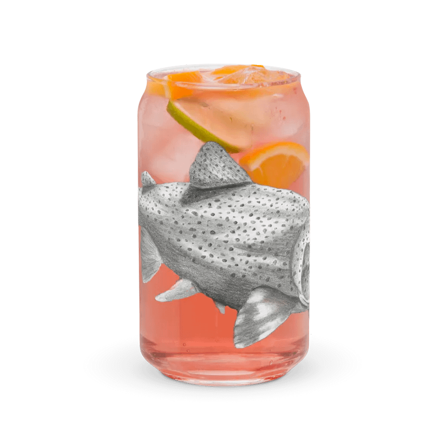 Trout Drawing Glass Can Cup product image (37)