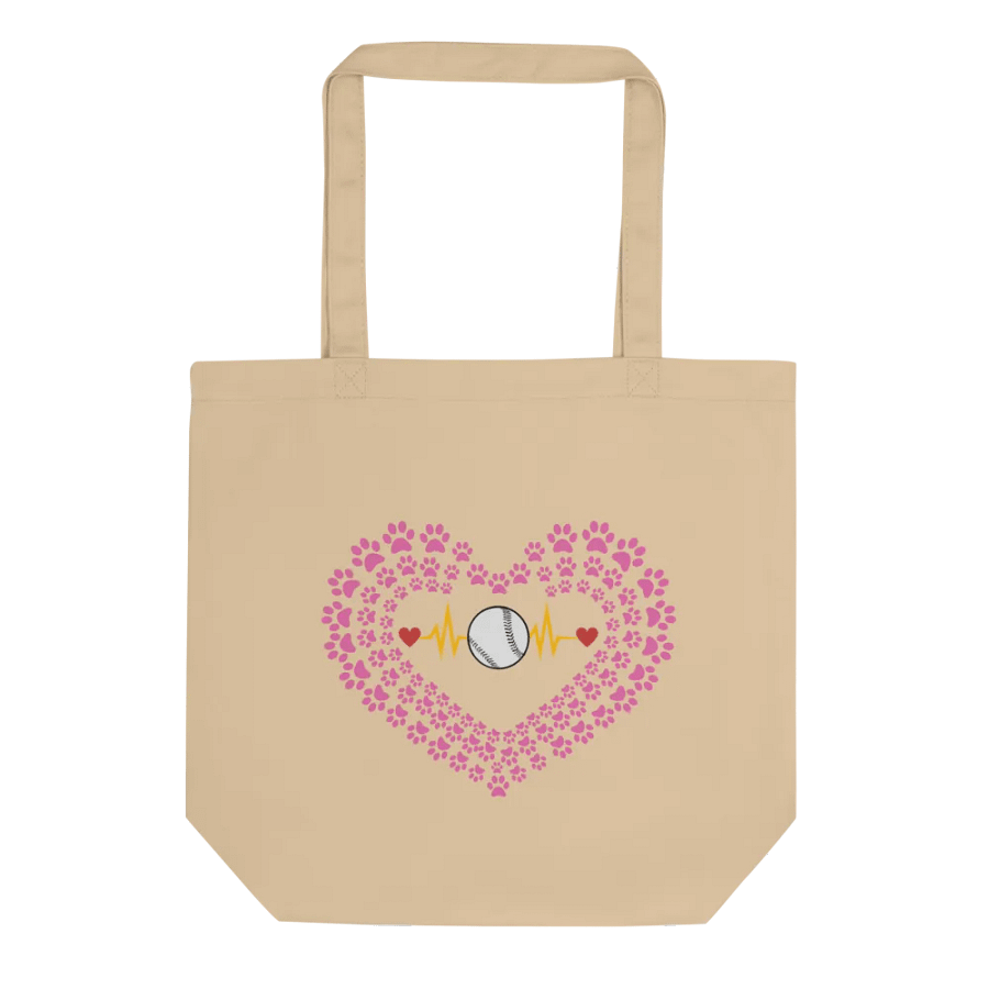 Heart Paw Print Baseball Pawsitively Warming Tote Bag product image (1)