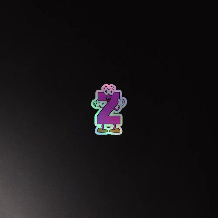 Z Letter Cartoon Character Holographic Sticker product image (4)