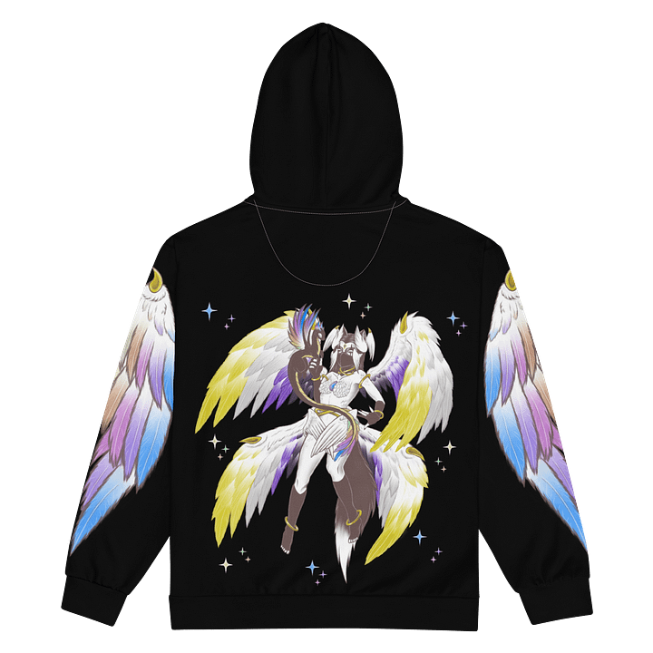 Non Binary Pride Angel Zip-Up Hoodie product image (2)