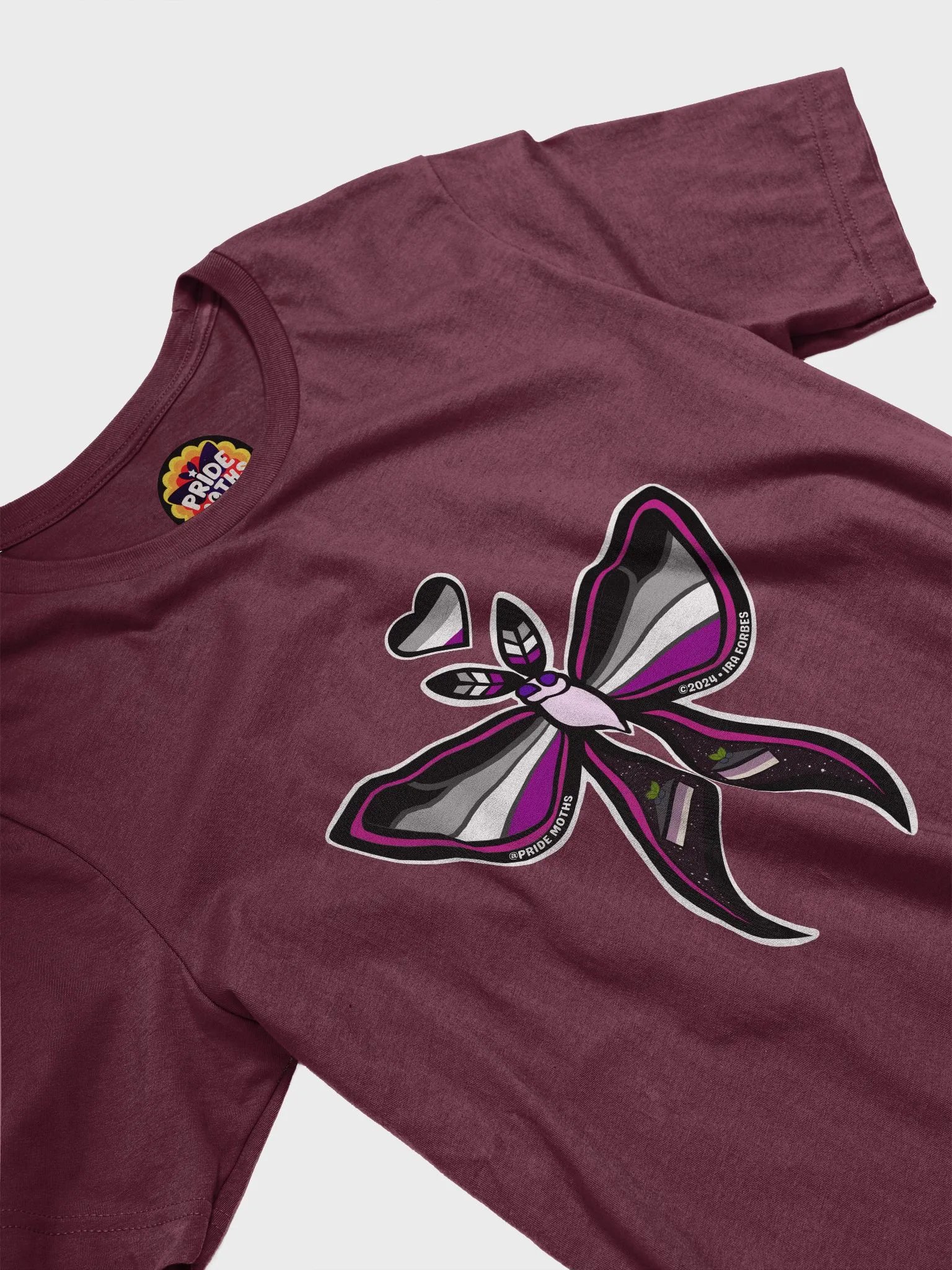 № 5 | ASEXUAL PRIDE MOTH | SHORT SLEEVE TEE | T-SHIRT product image (3)