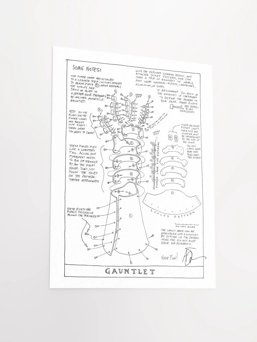 Adam Savage's Gauntlet Sketch Poster product image (3)