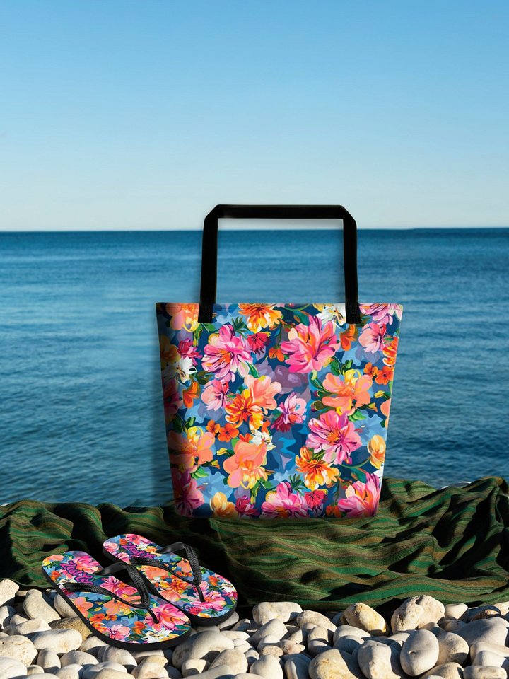 Large Tote Bag "Bold Abstract Florals" product image (1)
