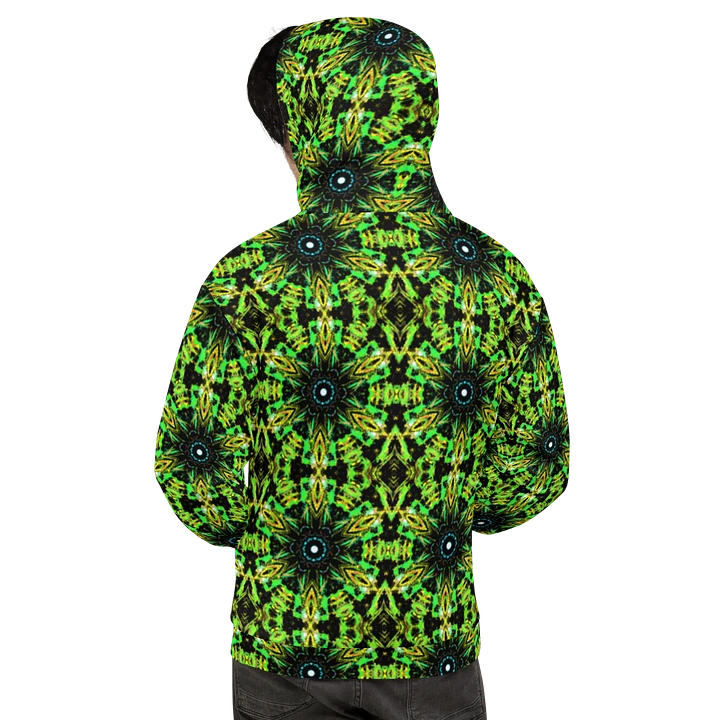 Abstract Repeating Neon Green Kaleidoscope Pattern Unisex Unisex All Over Print Hoodie product image (2)