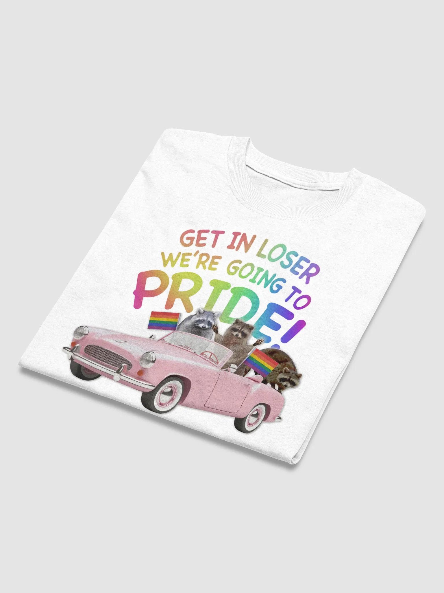 Get In Loser We'Re Going To Pride Raccoon T-Shirt product image (4)