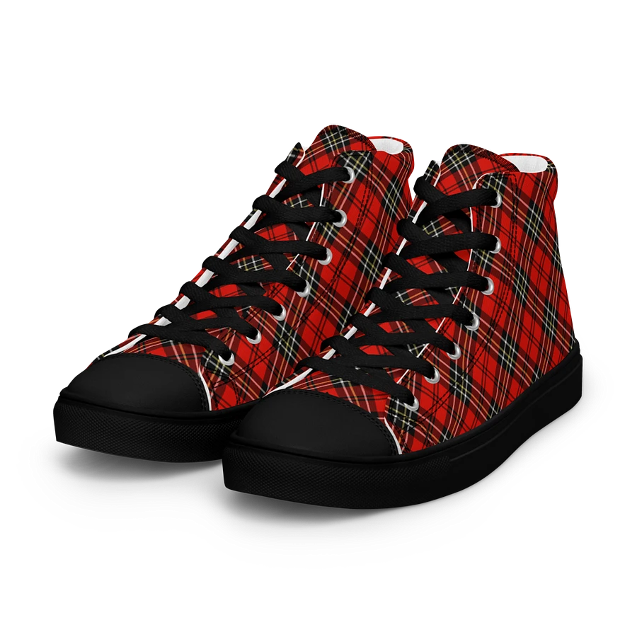 Red Vintage Plaid Men's High Top Shoes product image (2)