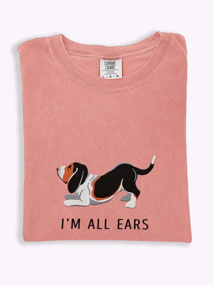 I'm All Ears T-Shirt(Embroidered) of a Basset Hound(Tricolor) product image (1)