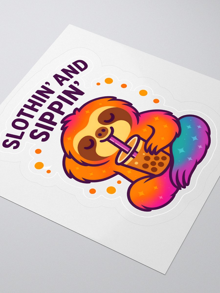 Slothin’ and Sippin’ – 3" Boba Sloth Sticker | Sloths Having Snacks Collection product image (3)