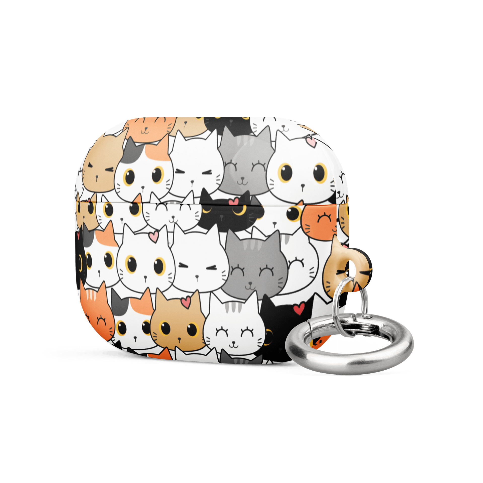 Whimsical Cat Faces All-Over Print AirPods® Case product image (9)