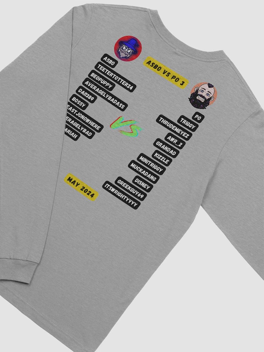 Asbo Vs Po 3 Team List Long Sleeve Tee product image (4)
