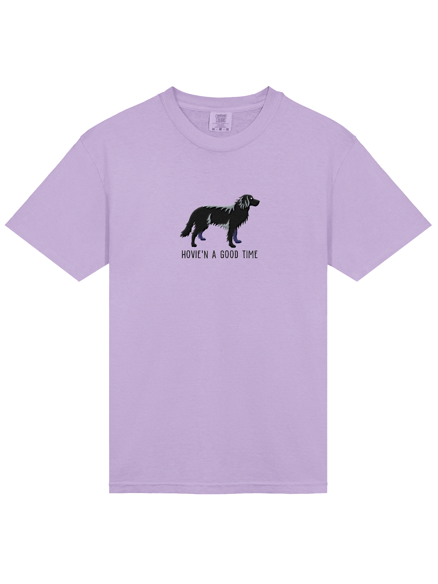 Hovie'n a Good Time T-Shirt(Embroidered) of a Hovawart(Black) product image (33)