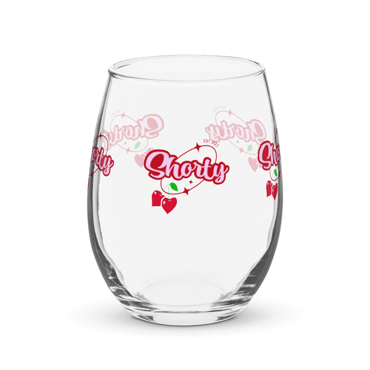 Miss Shorty Heart Shaped Cherries Logo Wine Glass product image (1)