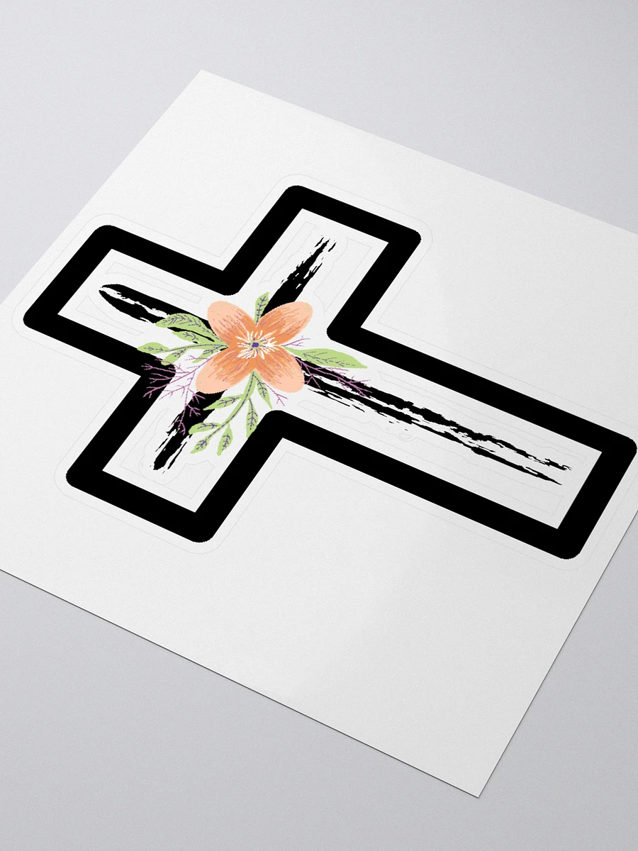 Floral Black Cross With Boarder Sticker product image (3)