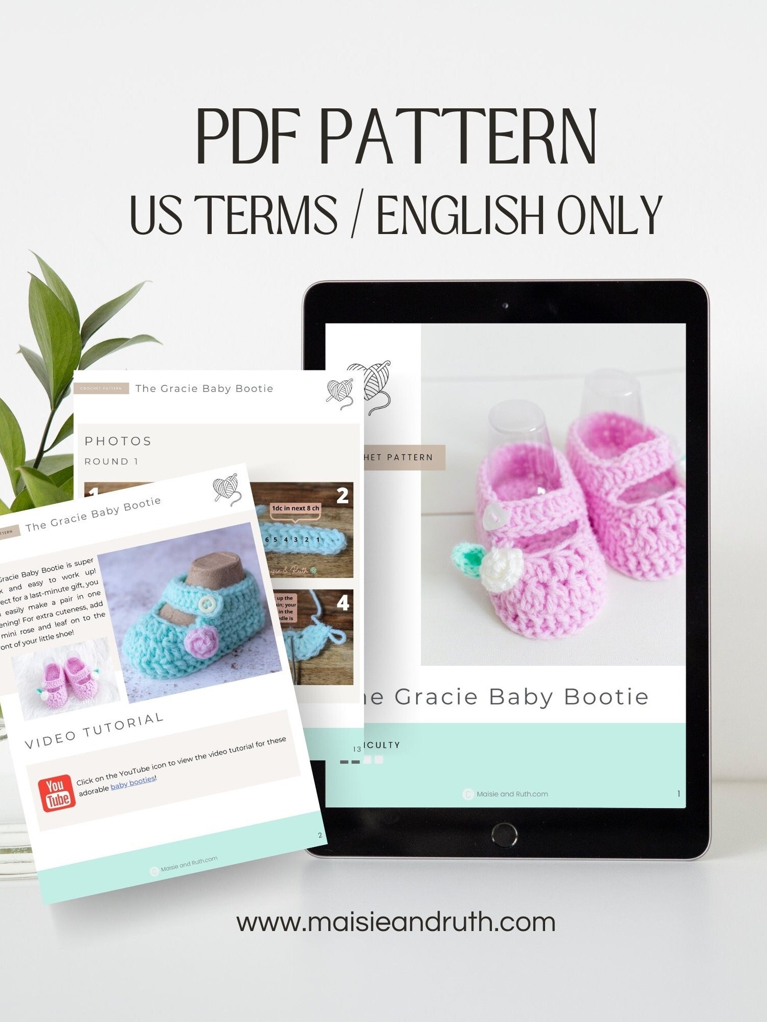 Crochet Pattern: Gracie Baby Shoes product image (3)