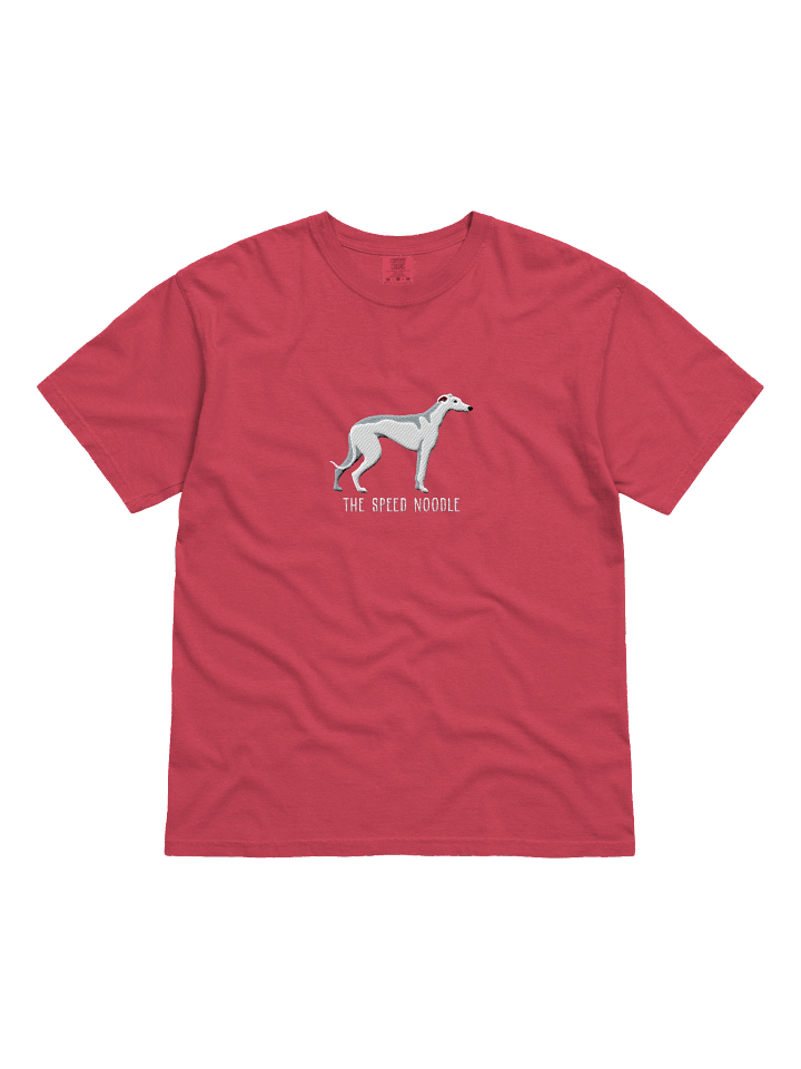 The Speed Noodle T-Shirt(Embroidered) of a Greyhound(White) product image (41)