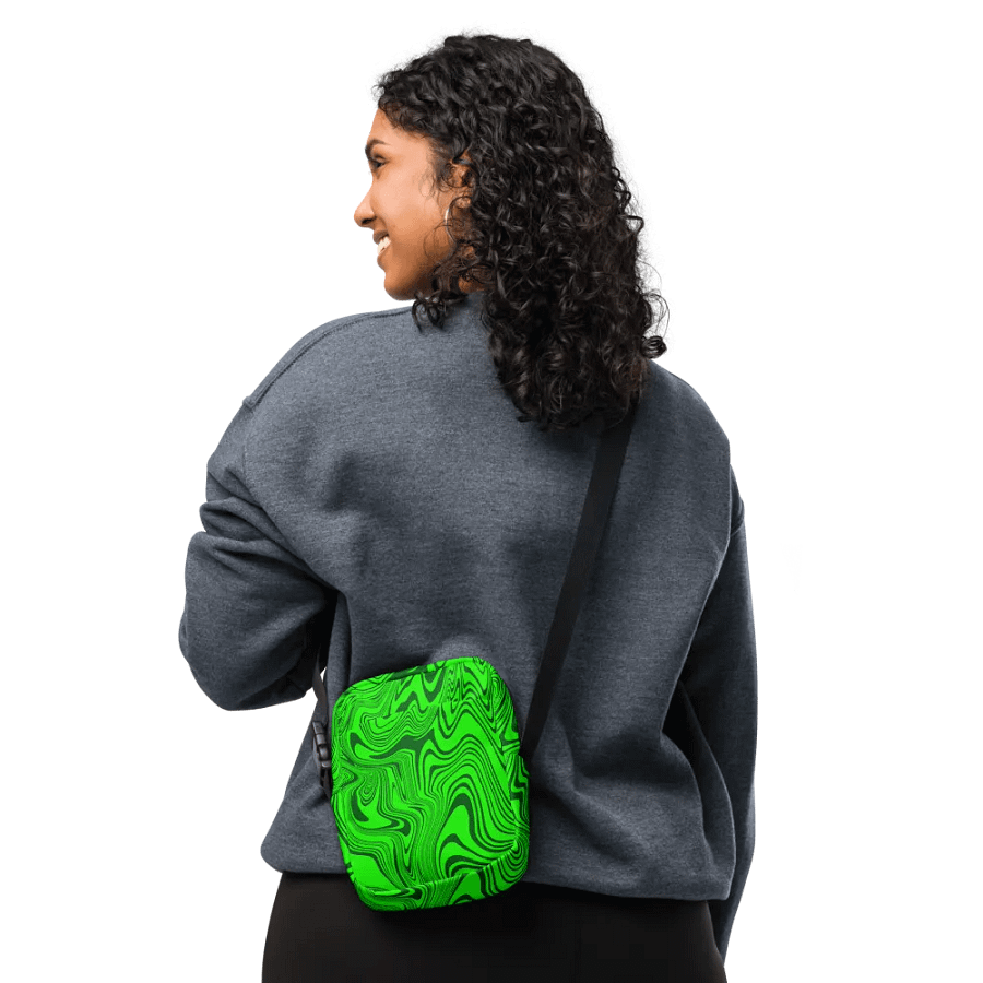 Utility Crossbody Bag - Abstract Green Swirls product image (6)