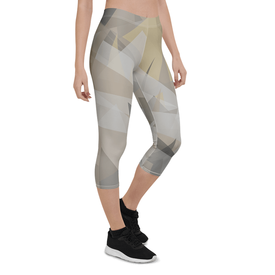 Beige Triangle Abstract Capri Leggings product image (6)